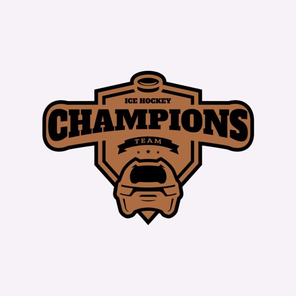 Champions Team Ice Hockey logo template Thumbnail