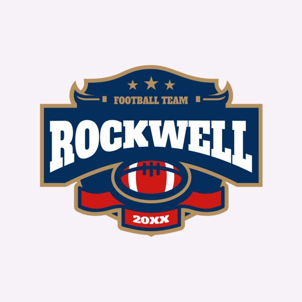 Rockwell Football team logo template Thumbnail