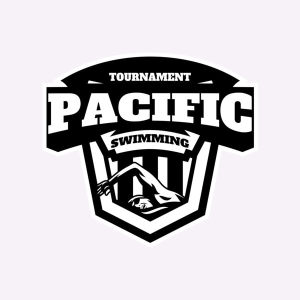 Pacific Swimming Tournament logo template Thumbnail